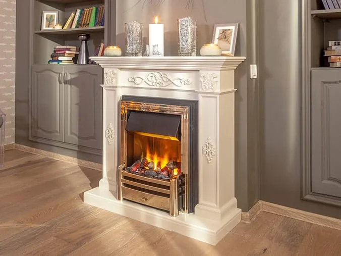 Каминокомплект Derby - Old silver с очагом Danville Antique Brass FB2