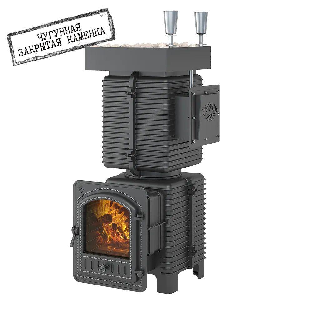 Печь для бани Эверест "Легкий пар Профи" под обкладку (чугунная закрытая каменка) Печь для бани Эверест "Легкий пар Профи" под обкладку (чугунная закрытая каменка)