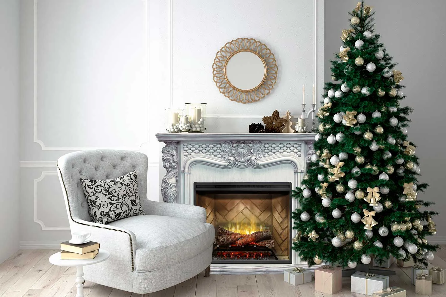 Каминокомплект Castle - Темный дуб с очагом Vision 30 EF LED FX