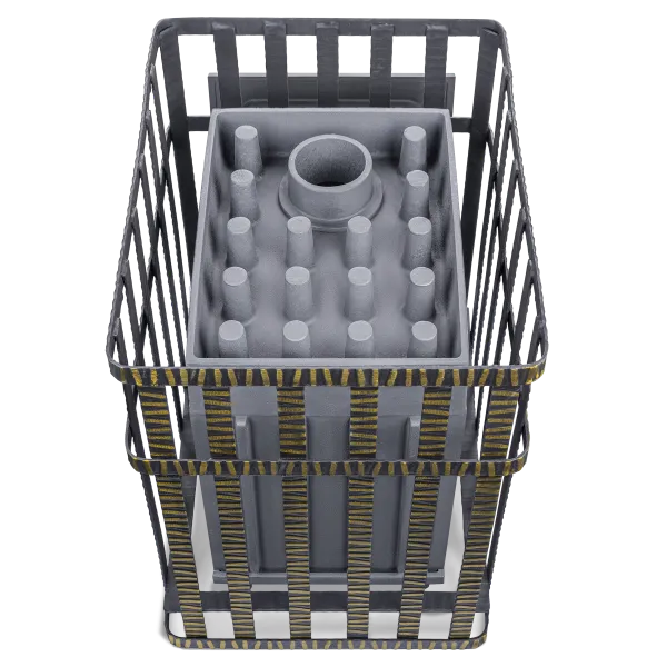 Чугунная банная печь Гроза 24 (М) в сетке