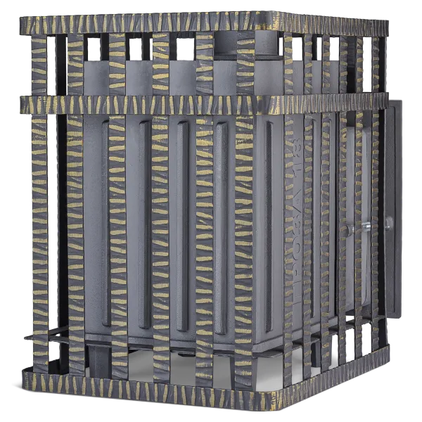 Чугунная банная печь Гроза 24 (М) в сетке