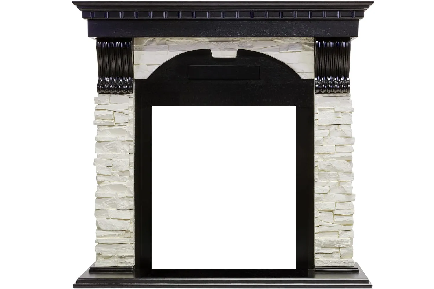 Каминокомплект Dublin - Венге / Сланец белый с очагом Majestic FX M Black RC