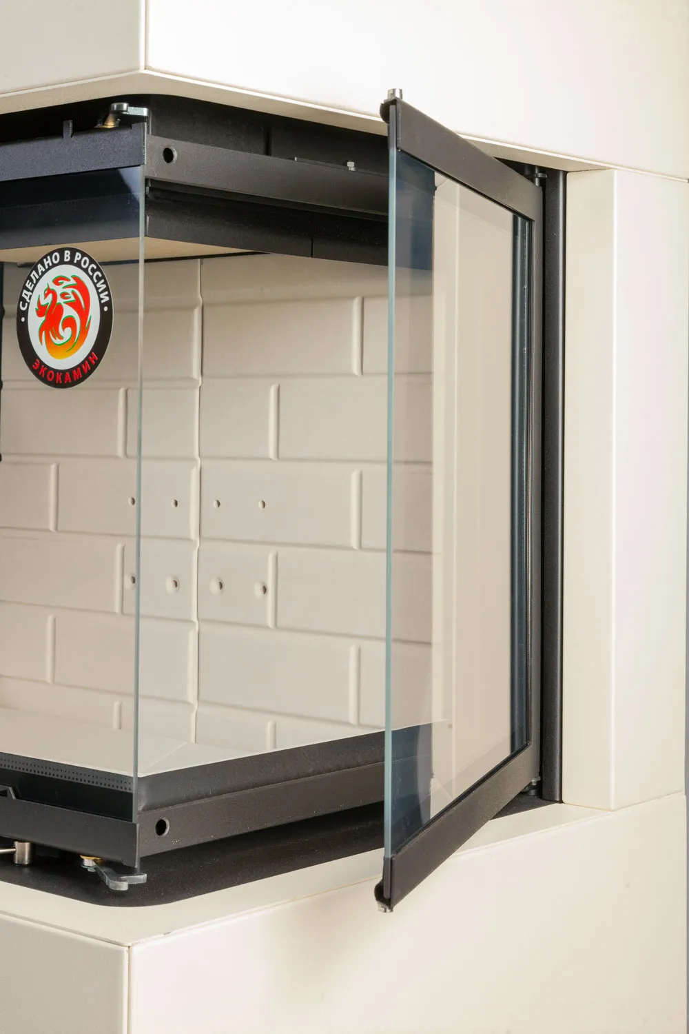 Печь-камин Родос 800 Слоновая кость белый шамот