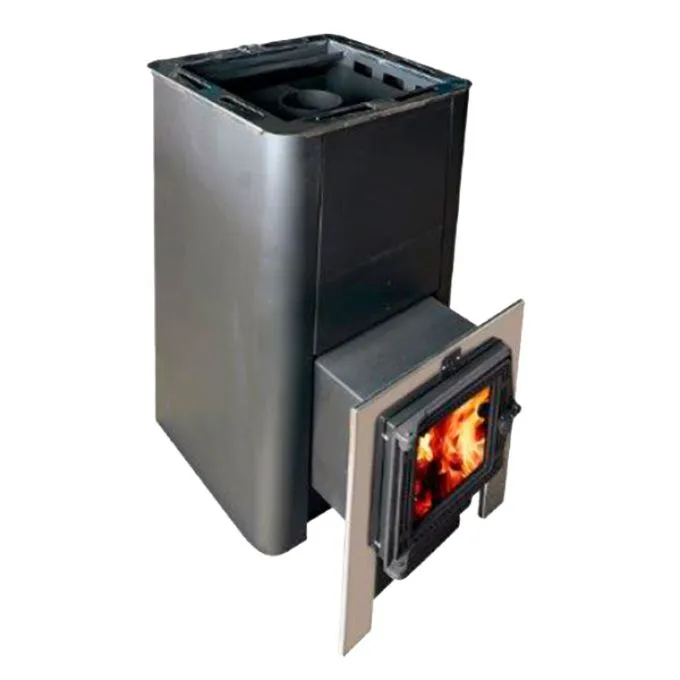 Банная печь Олимп 20-26 чугунная дверца со стеклом+парогенератор Банная печь Олимп 20-26 чугунная дверца со стеклом+парогенератор