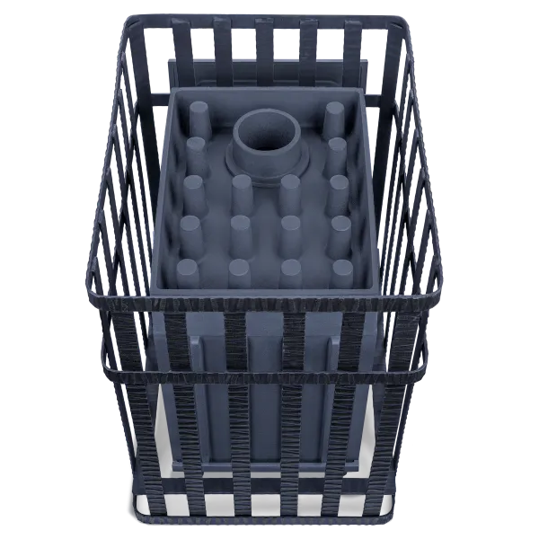 Чугунная банная печь Гроза 24 (М) в сетке