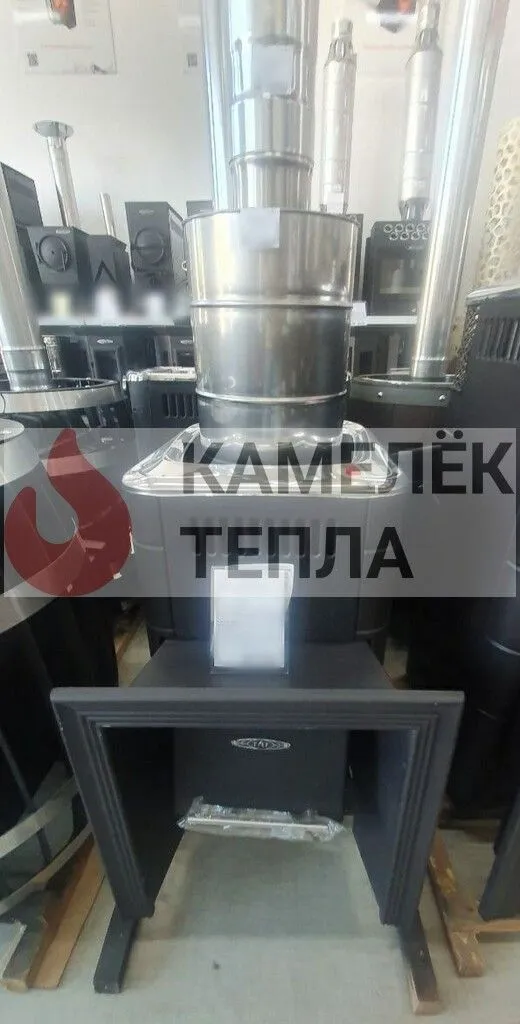 Банная печь газодровяная Оранж Блю Carbon антрацит