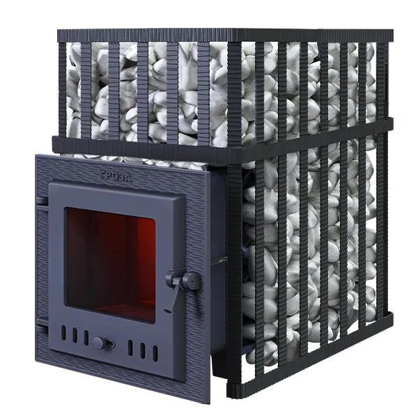 Чугунная банная печь Гроза 24 (М) в сетке