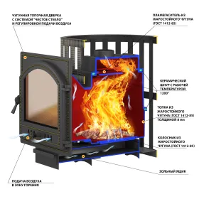 Чугунная банная печь Легенда Стандарт 28 (ДТ-4С) Чугунная банная печь Легенда Стандарт 28 (ДТ-4С)