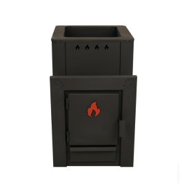 Банная печь Грация 15 BLACK панорама