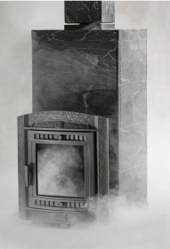 Чугунная банная печь Атмосфера XL в облицовке «Империя» Талькохлорит