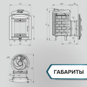 Чугунная банная печь Атмосфера L с комбинированной облицовкой «Россо Леванто»