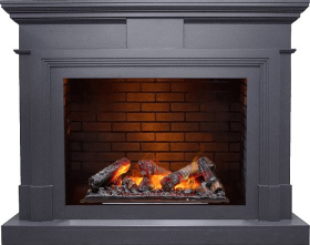 Каминокомплект Coventry - Серый графит / Кирпич с очагом Cassette 600 NH