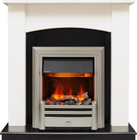 Каминокомплект Baltimore - Слоновая кость, черный с очагом Chesford