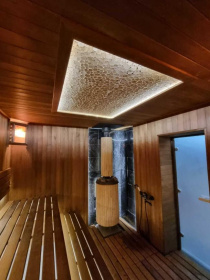 Чугунная банная печь Атмосфера XL ламели «Окаменевшее дерево» наборные