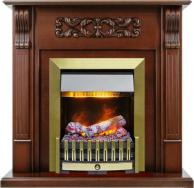 Каминокомплект Venice - Махагон коричневый антик с очагом Danville Antique Brass FB2