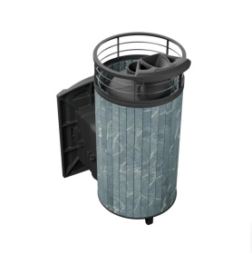 Чугунная банная печь Атмосфера XL+ в плитке «Талькохлорит»