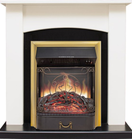 Каминокомплект Baltimore - Слоновая кость, черный с очагом Majestic FX M Brass