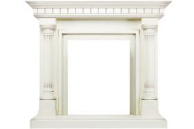 Каминокомплект Dallas - Слоновая кость с патиной с очагом Majestic FX Black