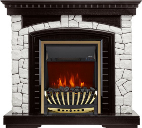 Каминокомплект Glasgow - Венге / Белый с очагом Aspen Gold
