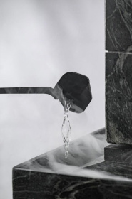 Чугунная банная печь Атмосфера XL в облицовке «Империя» Талькохлорит