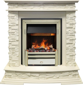 Каминокомплект Luzern - Слоновая кость с очагом Cavendish
