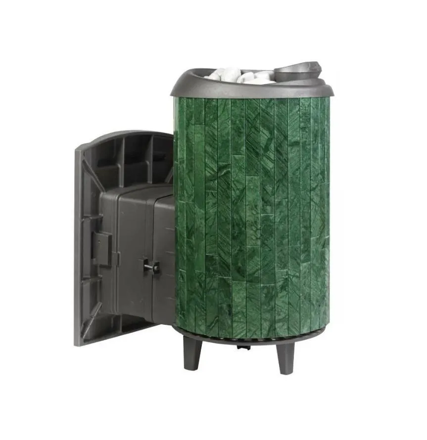 Чугунная банная печь Атмосфера L ламели «Верде Гватемала» наборный рисунок