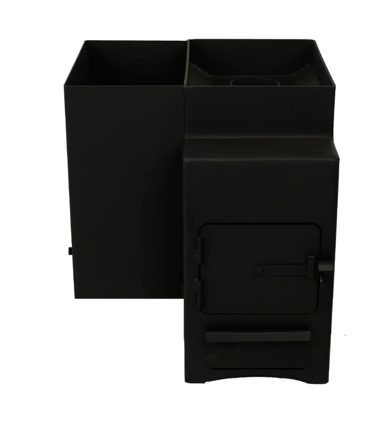 Банная печь Огонь с тоннелем и баком (лев) 18 куб.м. МД