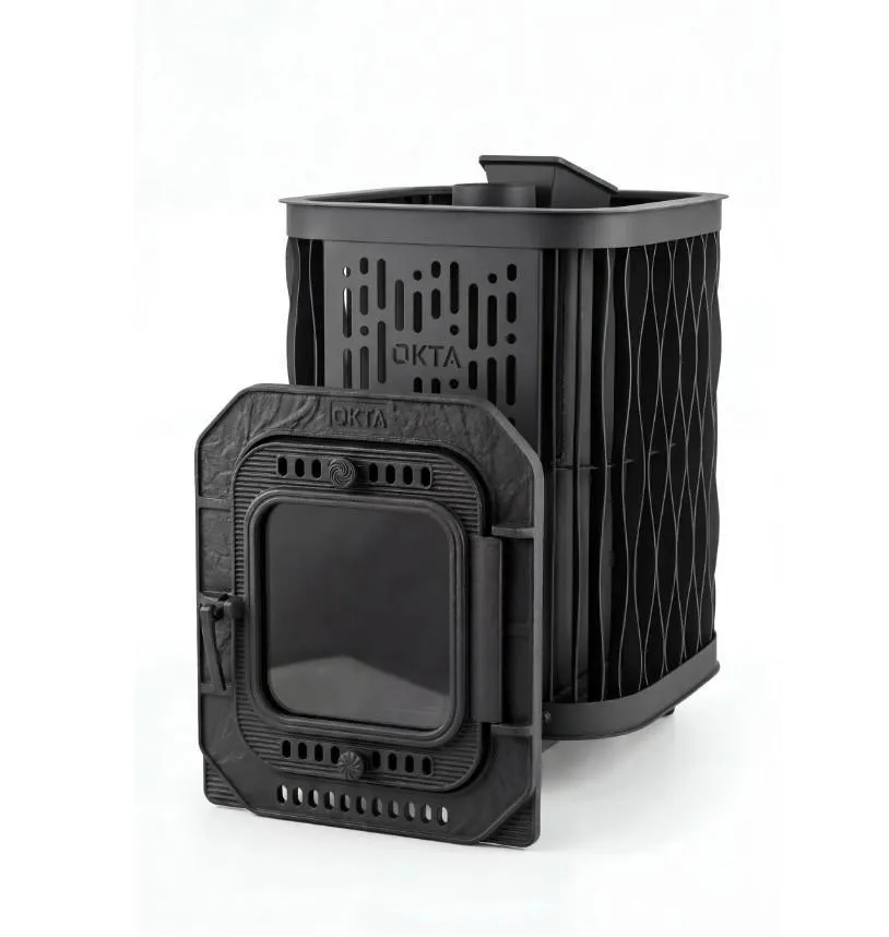 Стальная банная печь ОКТА 20 сетка Премиум, котловая сталь 09Г2С