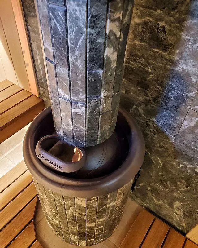 Чугунная банная печь Атмосфера XL ламели «Змеевик» наборный