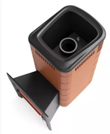 Банная печь Каронада XXL Heavy Metal Витра терракота