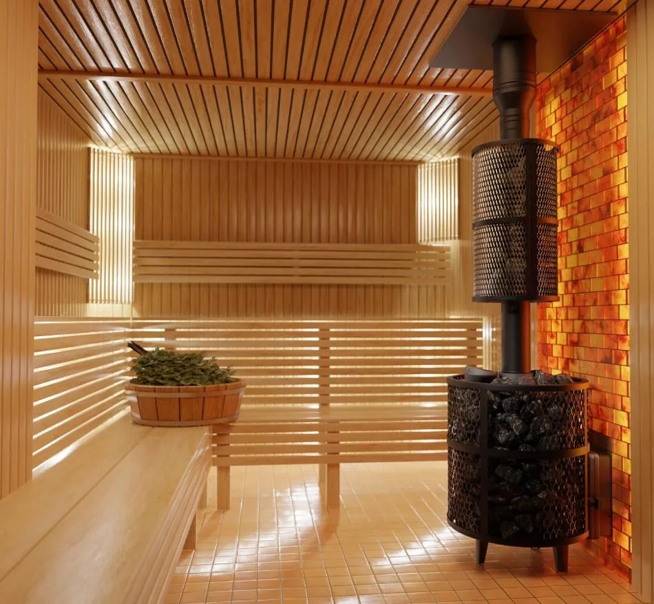 Чугунная банная печь Атмосфера М нержавеющая сетка