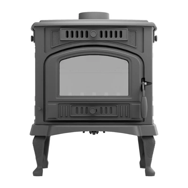 Чугунная печь-камин отопительная ПМЧ-13С, с патиной