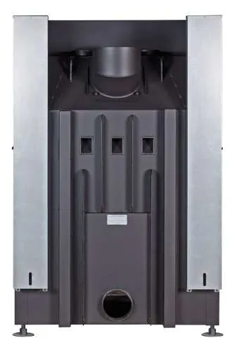 Каминная стальная топка ДЕЛЬТА 1000 P три стекла подовое горение принтинг