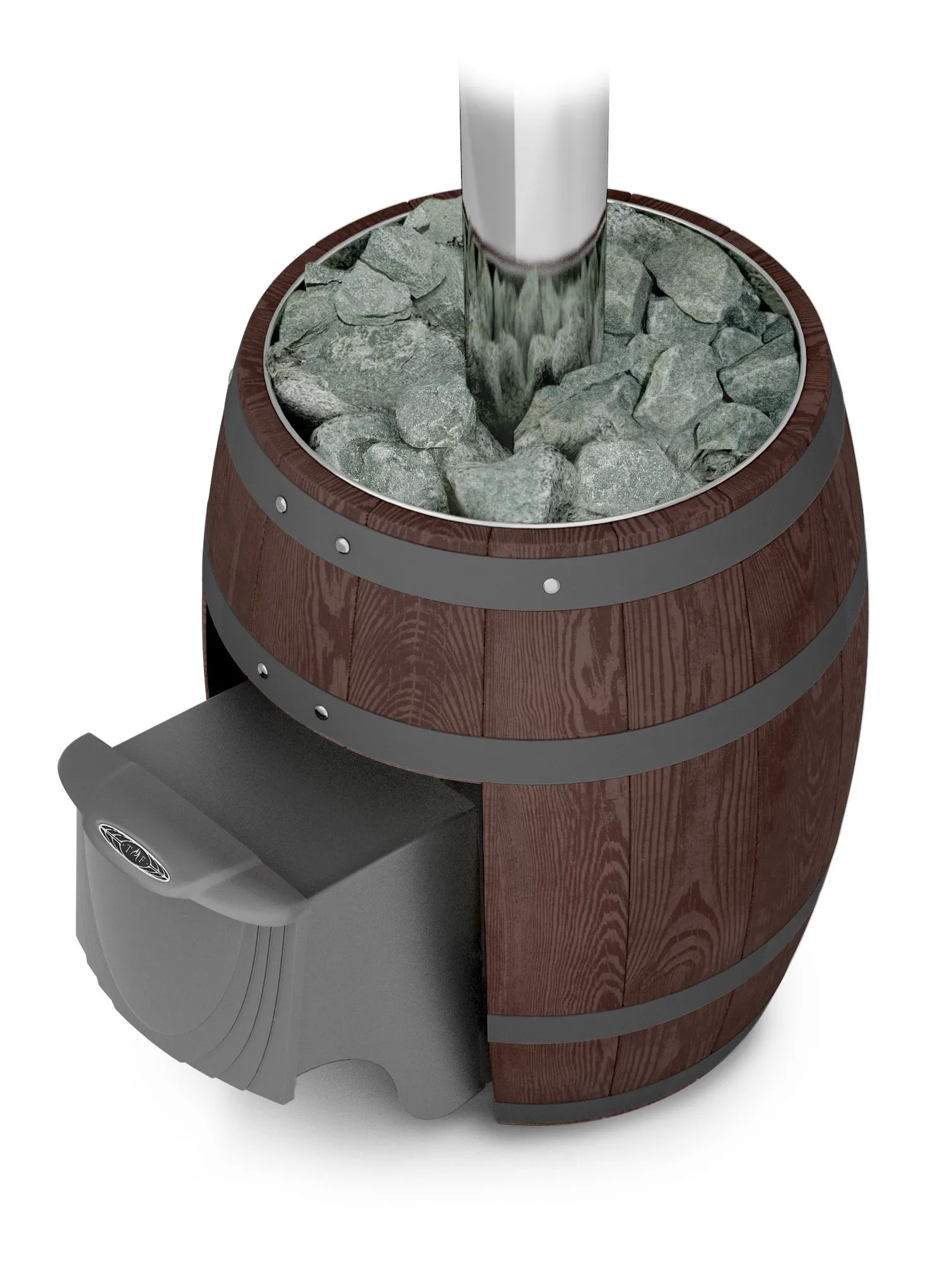 Банная печь Вариата Карбон ДА Баррель палисандр