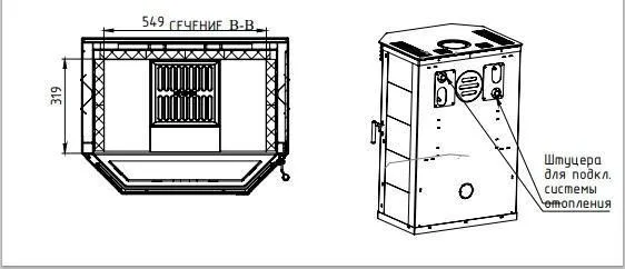 Стальная Печь-камин Ангара 12 Аква
