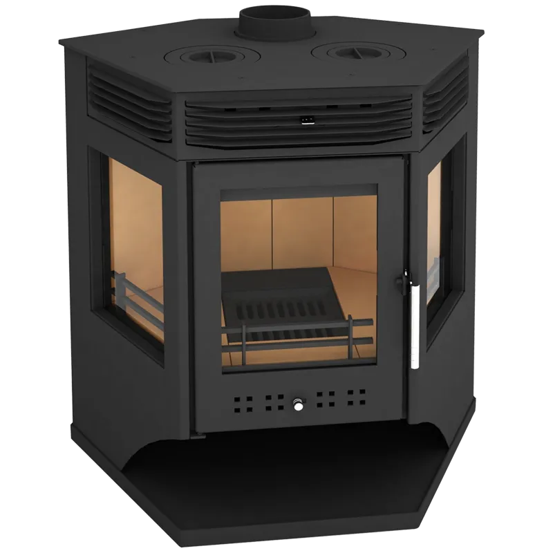Стальная печь-камин Москва 12 с плитой