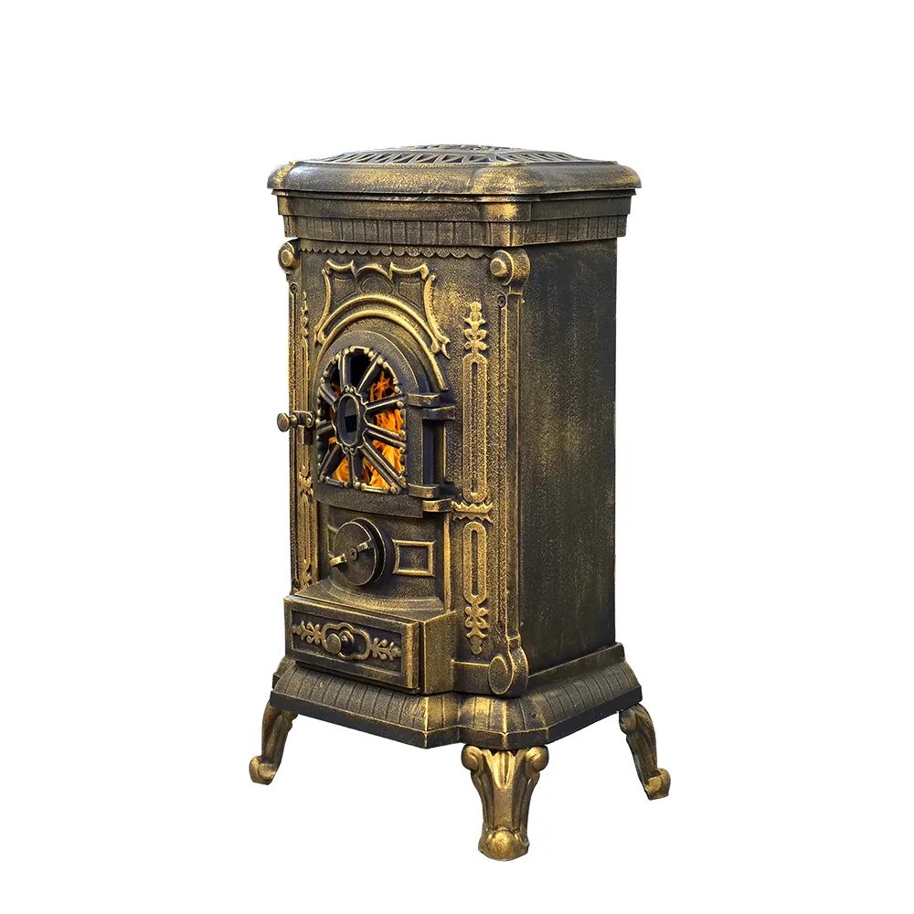 Чугунная печь-камин Везувий А-07 Золото