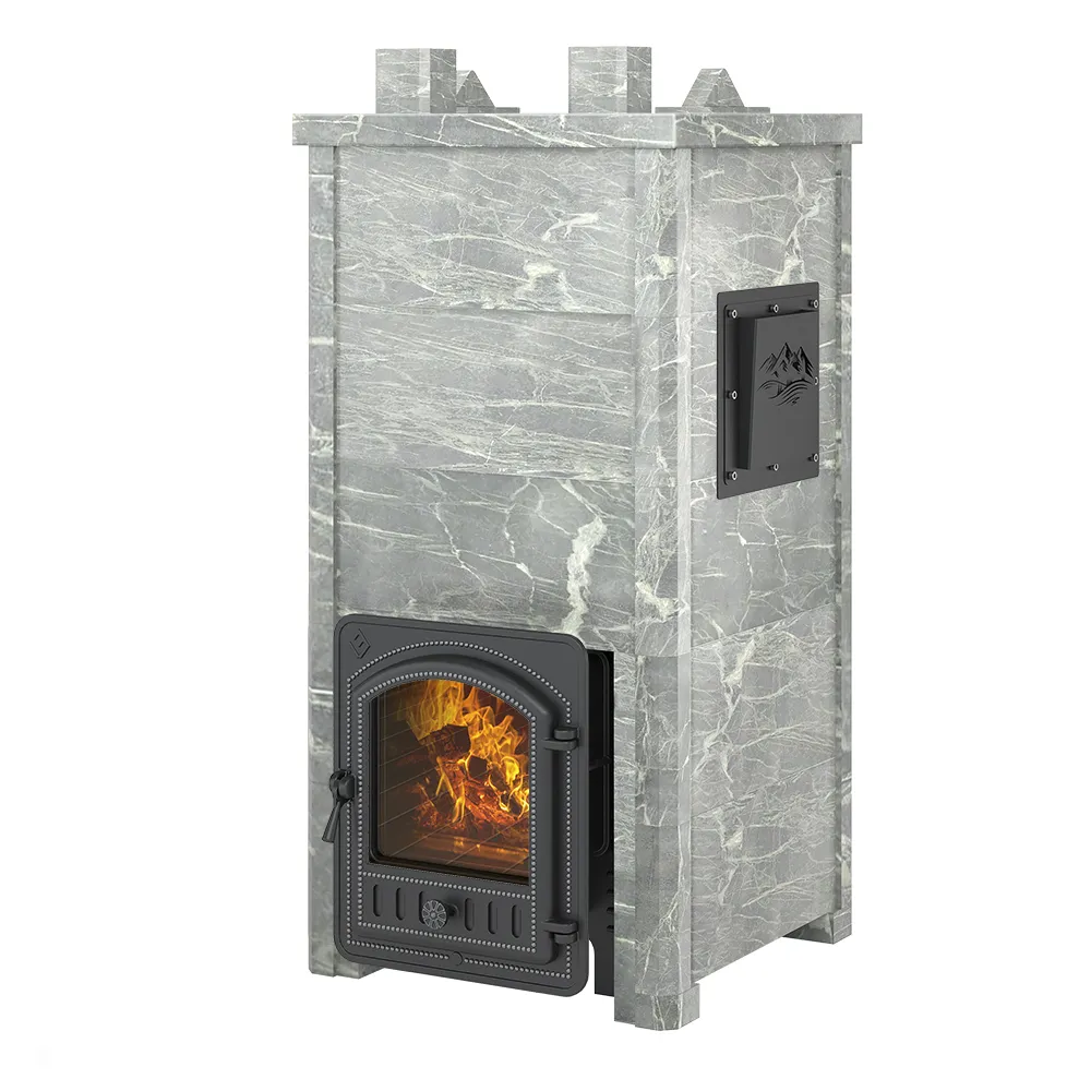 Печь Эверест "Легкий пар Профи" каменка из нерж. стали, Талькохлорит, S-50 мм