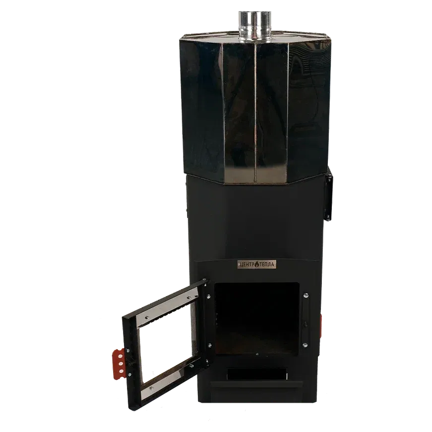 Стальная банная печь Сибирячка 24 с баком нерж 90 литров