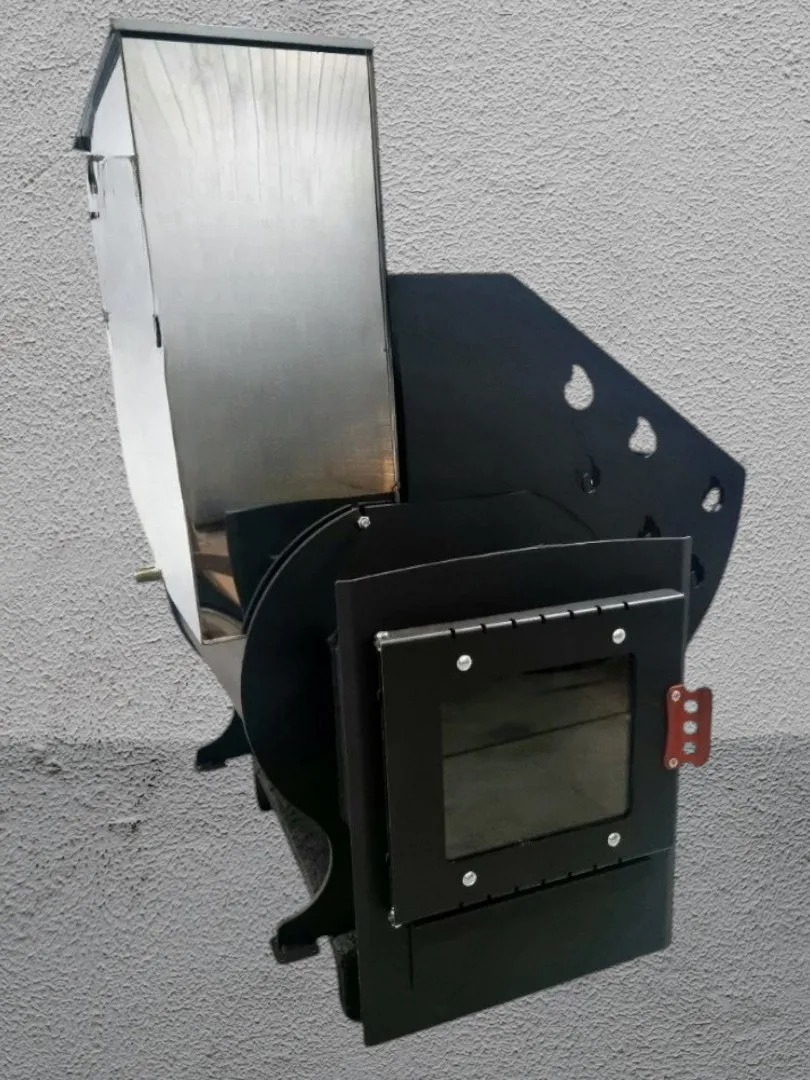 Банная печь ТРИО 24 куб. МД со стеклом (лев)