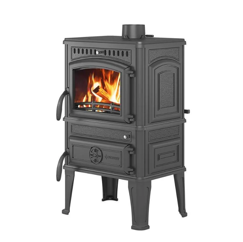 Чугунная печь-камин Везувий LV-12 Антрацит Чугунная печь-камин Везувий LV-12 Антрацит