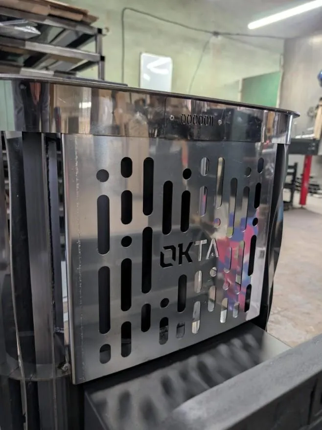 Стальная банная печь ОКТА 20 сетка Премиум, котловая сталь 09Г2С