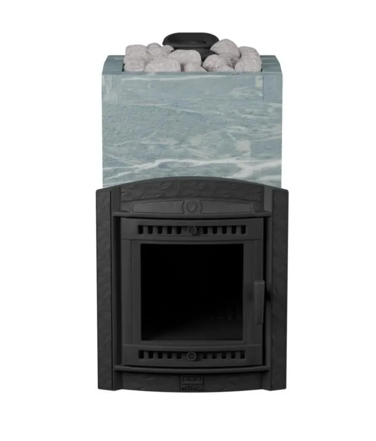Чугунная банная печь Атмосфера XL в облицовке «Талькохлорит»