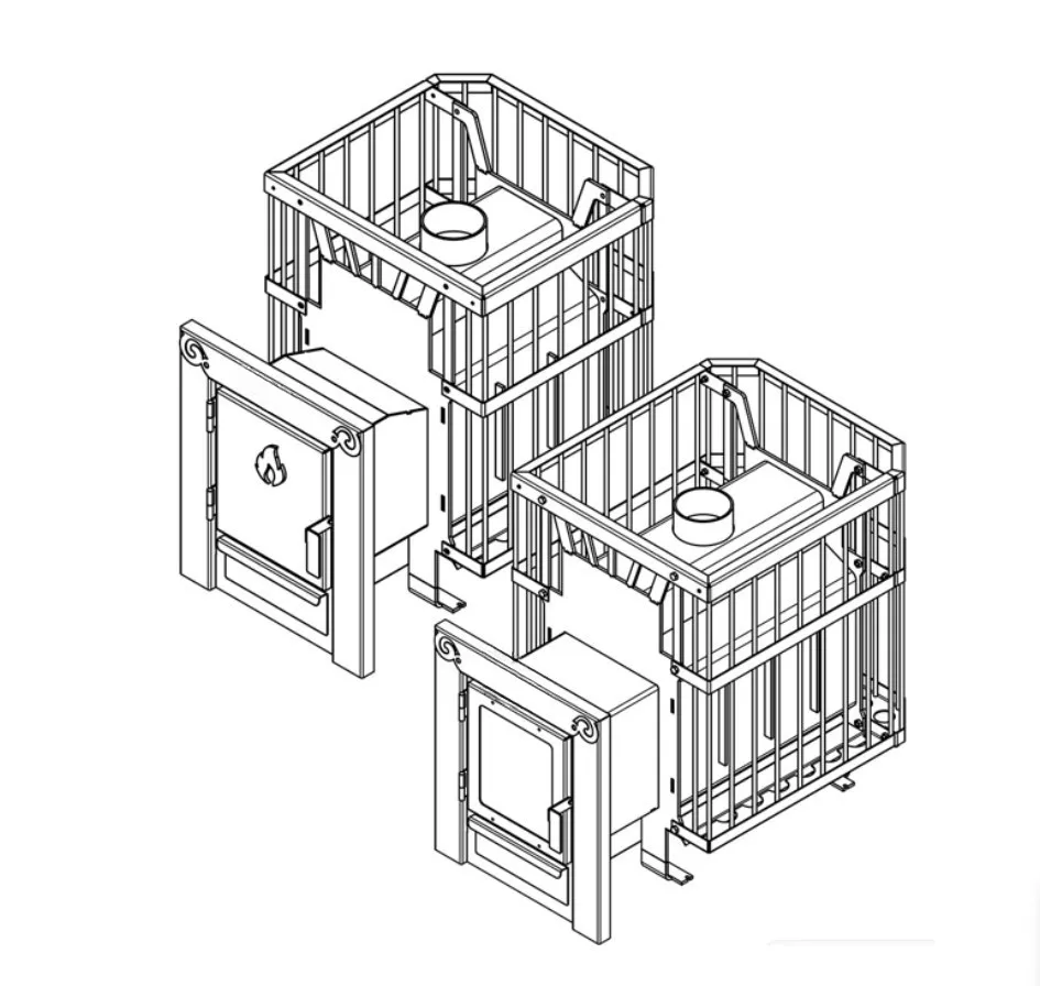 Схема печи Грация-20 с сеткой