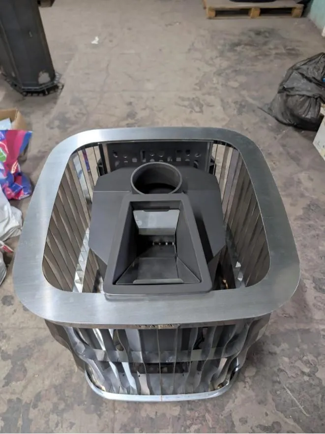 Стальная банная печь ОКТА 20 сетка Премиум, котловая сталь 09Г2С