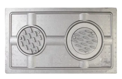 П2-3А Чугунная плита II сорт цельная с двумя отверстиями для конфорок 710х410х20