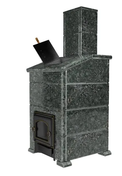 Премиальная банная печь Сибирь 40 ЗК без ВТК в облицовке Президент пироксенит