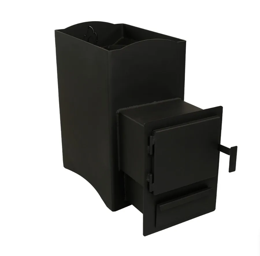 Печь банная Огонь с тоннелем и баком(прав) 18 куб.м. МД с-я КУЗБАСС 8мм