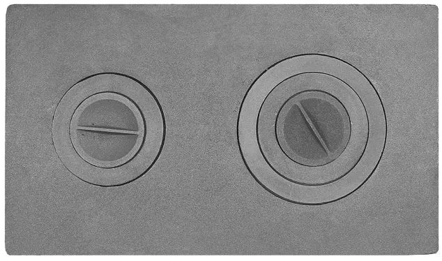П2-3 Чугунная плита цельная с двумя отверстиями для конфорок 710х410х20