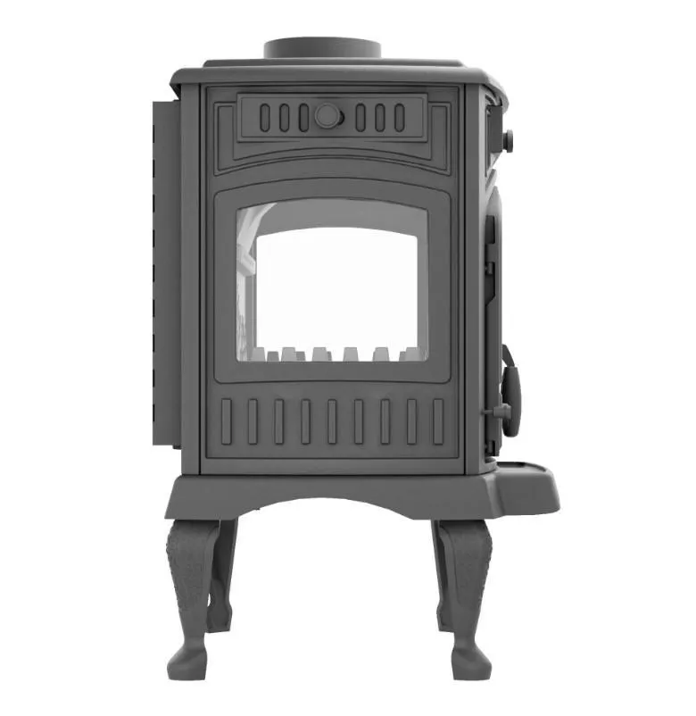 Чугунная печь-камин отопительная ПМЧ-13С, с патиной